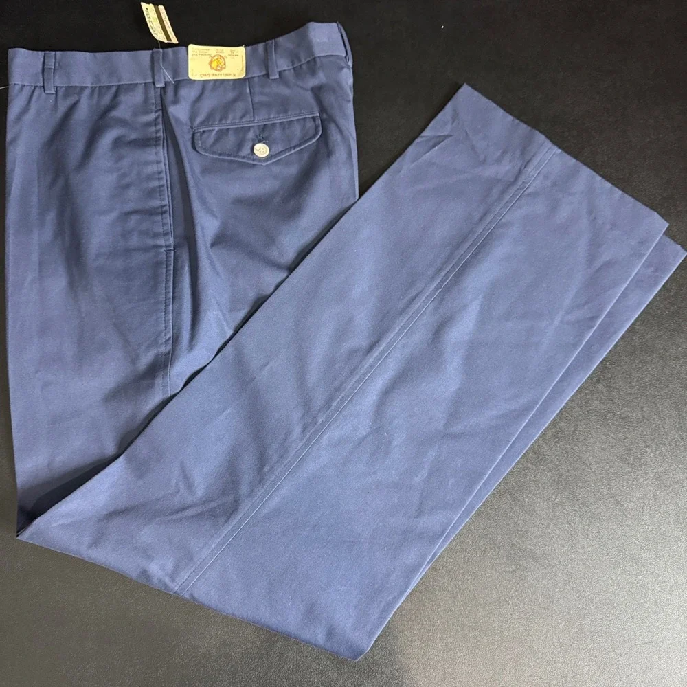 Chaps Ralph Lauren Mens Blue Flat Front Casual Chino Pants 34 / 34 (act 32 / 34)
